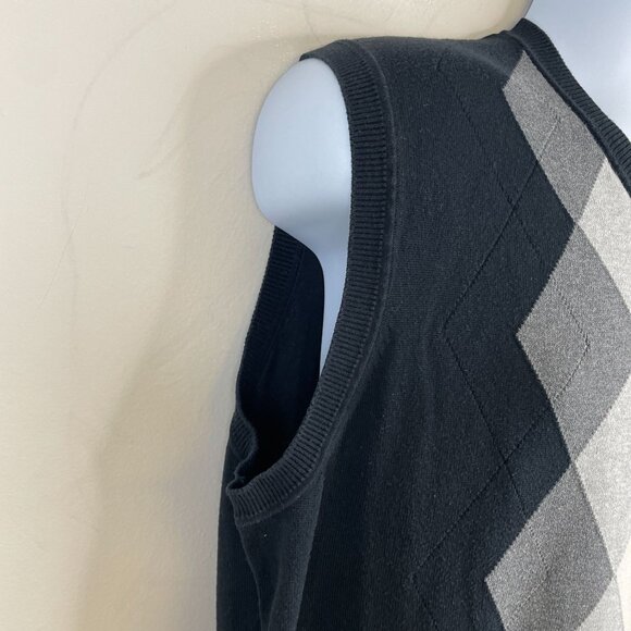 Vintage Mens Old Money Argyle Preppy Sweater Vest Large Ivy League Neutral Layer - Picture 5 of 10